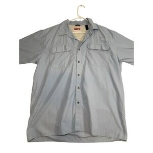 Wrangler‎ Premium Quality Men's XL Fishing Shirt Light Blue Nylon Vented Mesh
